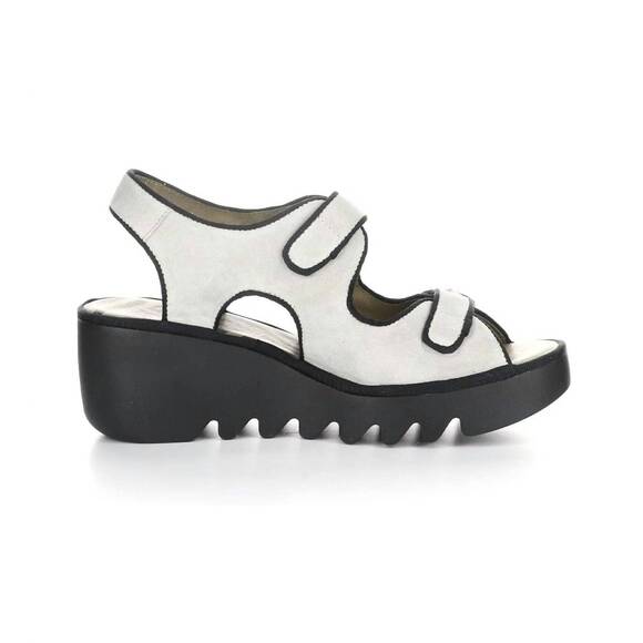 NEW FLY LONDON women\'s bara wedge sandal in concrete